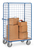 fetra® Paketwagen, Ladefläche 1000 x 700 mm, Höhe 1800 mm, 3 Seiten Drahtgitter