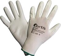 Rękawiczki monterskie, PU/nylon, białe, rozmiar 10 FORTIS