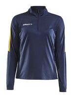 Craft Sweatshirt Progress Halfzip Ls Tee W XXL Navy/Sweden Yellow