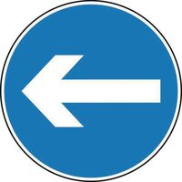 Round road sign - horizontal arrow