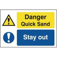 Danger quick sand stay out sign