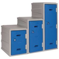 Plastic lockers, 900mm height, blue door