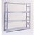 Zinc plated boltless steel longspan shelving - up to 350kg - Starter bays with 4 shelf levels.