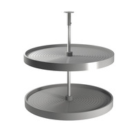 Emuca Juego de bandejas circulares Shelvo para mueble de cocina, para módulo 800mm, Plástico y Aluminio, Gris