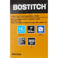 Bostitch FN1532 FN15 Series Angled Finish Nails 15 Gauge 50mm - Pack Of 3655