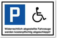 Rollstuhl, Parkplatzschild, 30 x 20 cm, aus Alu-Verbund, mit UV-Schutz