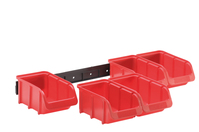 Storage bin set PP with plastic rail