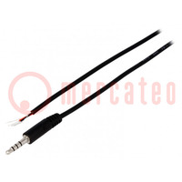 Plug; Jack 3,5mm x 16,8mm; male; stereo special,with lead; 2m