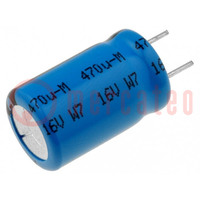 Condensator: elektrolytisch; low ESR; THT; 470uF; 16VDC; Ø10x16mm