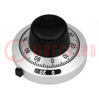 Precise knob; with counting dial; Shaft d: 6.35mm; Ø46mm