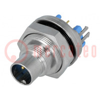 Conector: M9; tomacorriente; macho; Cobertura: dorado; Utrab: 60V