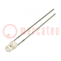 LED; 3mm; rouge; 1300÷2100mcd; 35°; Front: convexe; 1,6÷2,5V