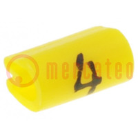 Oznaczniki; Oznaczenie: 4; 1,5÷2mm; PVC; żółty; -45÷70°C