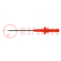 Probe tip; 5A; red; Socket size: 4mm; Plating: nickel plated; 1kVDC