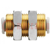 Push-in fitting; threaded,straight; -1÷10bar; brass; Thread: M16