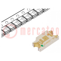 LED; SMD; 1206; verde; 300÷600mcd; 3,2x1,6x1,1mm; 120°; 2,8÷3,8V