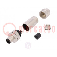 Plug; M12; PIN: 5; male; B code-Profibus; for cable; screw terminal