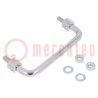 Handle; chromium plated steel; chromium plated; H: 34mm; L: 120mm