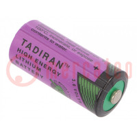 Batterie: Lithium (TLC); 3,6V; 2/3AA,2/3R6; 1500mAh; Ø14,7x33,5mm