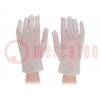Protective gloves; ESD; S; 10set; polyester,conductive fibers