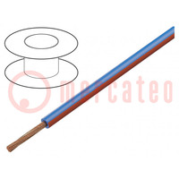 Wire; FLRY-A; 1x0.35mm2; stranded; Cu; PVC; blue-red; 60V; 100m