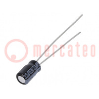 Capacitor: electrolytic; THT; 3.3uF; 50VDC; Ø4x7mm; Pitch: 1.5mm