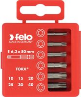 Felo Profi Bit-Box 6-teilig Industrie E 6,3 x 50 mm Torx T