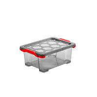 rothopro Evo Total robuste Aufbewahrungsbox mit Deckel, Fassungsvermögen: 11,0 l Version: 01 - grau/rot