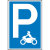 Parkplatzschild, Symbol: P, Motorrad, Alu geprägt, 40 x 60 cm