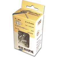 Produktbild zu ISO15977 GESIPA Blindniete Mini-Pack 4.0X12 Aluminium/Stahldorn Flachkopf