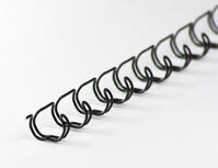 Drahtbinderücken 24 Ringe DIN A5, 6,4 mm, 1/4, schwarz (100 Stück)