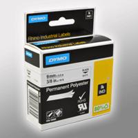 Dymo Originalband 18482 schwarz auf weiß 9mm x 5,5m Polyester permanent
