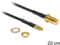 DeLOCK 88483 câble coaxial RG-174 0,2 m RP-SMA TS-9 Noir