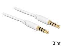 DeLOCK 3.5mm - 3.5mm, 3m câble audio 3,5mm Blanc