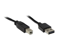 Alcasa USB 2.0 A/B, 2m USB Kabel USB A USB B Schwarz