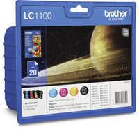 Brother LC1100 Value-Pack + 20x BP71 inktcartridge 4 stuk(s) Origineel Normaal rendement Zwart, Cyaan, Magenta, Geel