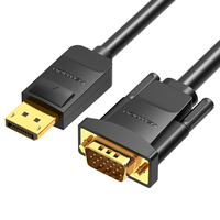 Vention Cable Conversor HBLBH/ Displayport Macho - VGA Macho/ 2m/ Negro