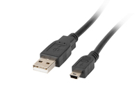 Lanberg CA-USBK-10CC-0018-BK kabel USB 1,8 m USB 2.0 Mini-USB A USB A Czarny
