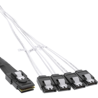 InLine SAS Connector Cable Mini SAS SFF8087 to 4x SATA Crossover OCF 1m