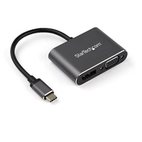 StarTech.com USB C Multiport Video Adapter - USB-C to 4K 60Hz DisplayPort 1.2 or 1080p VGA Monitor Adapter - USB Type-C 2-in-1 DP (HBR2 HDR)/VGA Display Converter- Thunderbolt 3...