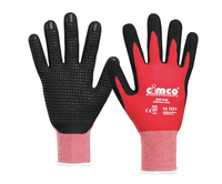 Cimco 141230 beschermende handschoen Werkplaatshandschoenen Zwart, Rood 2 stuk(s)