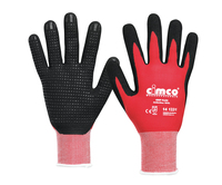 Cimco 141229 beschermende handschoen Werkplaatshandschoenen Zwart, Rood 2 stuk(s)