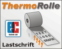 Thermorolle 57/10m/12 mit EC-Druck SEPA-Laschrifttext
