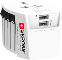 SKROSS Länderstecker MUV USB (2xA) , weiss