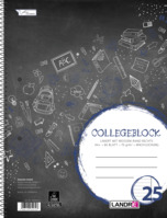 LANDRÉ College A4+ Collegeblock, liniert mit weißem Rand rechts, 80 Blatt, blau