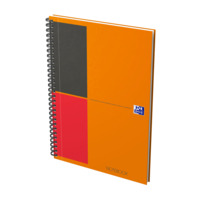 Oxford International B5 Hardcover doppelspiralgebundenes Notebook, liniert 6 mm, 80 Blatt, orange, SCRIBZEE® kompatibel