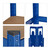 Relaxdays Schwerlastregal, Traglast 875 kg, 5 Ebenen, zum Stecken, Keller, Garage, Stahl, HxBxT: 180 x 90 x 45 cm, blau