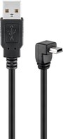 USB 2.0 Hi-Speed Kabel, ZollAZoll Stecker > ZollBZoll Mini-Stecker 5 pol. 90° winkel