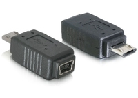 Adapter USB micro-B Stecker zu mini-USB 5pin Buchse, Delock® [65063]