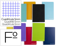 Cuaderno espiral liderpapel folio witty tapa dura 80h 75gr cuadro 5mm con margen colores surtidos